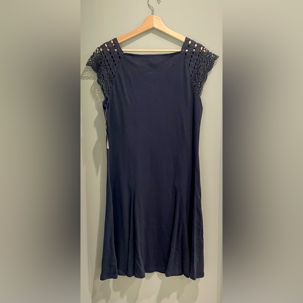 Lauren Ralph Lauren‎ Lace-Sleeve Rib-Knit Dress-Size XL-New with Tags - Picture 2 of 5